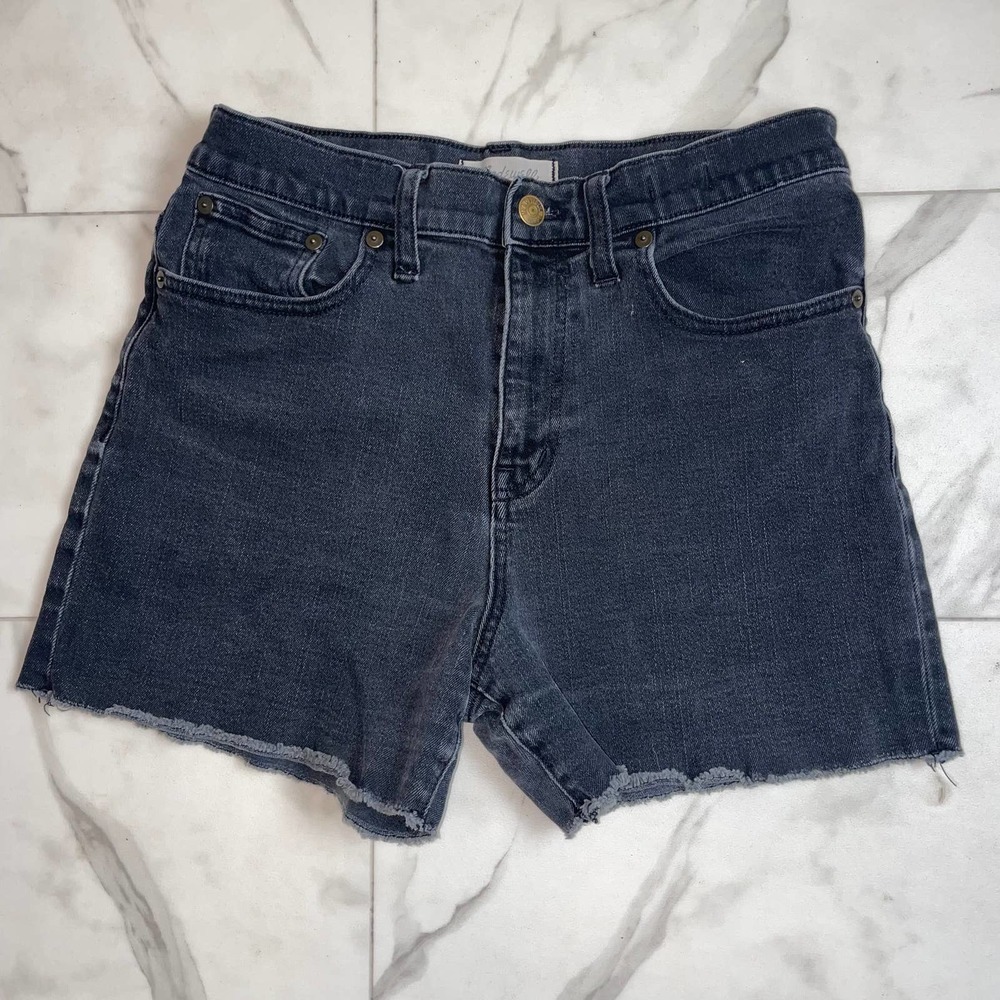 Madewell black‎ washed Denim Shorts High rise 28